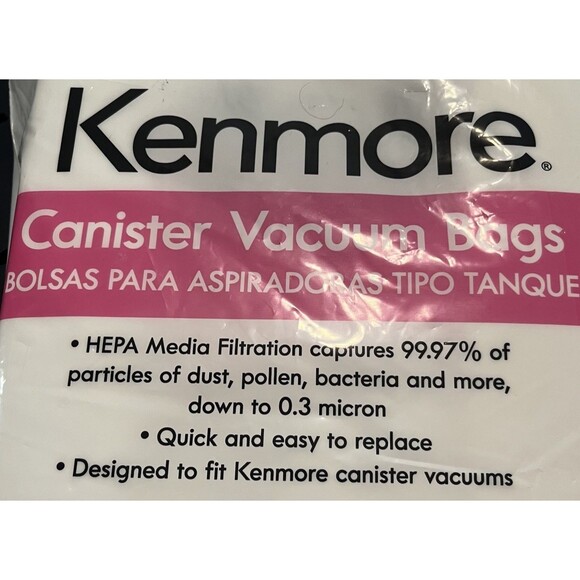 Kenmore Q/C Style Canister Vacuume Bags HEPA Media Filter 20-53292 6 Pack New - Picture 4 of 8